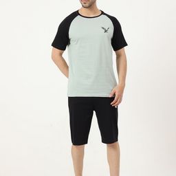 Masculino Latino Colourblocked Pure Cotton Night suit-image-64