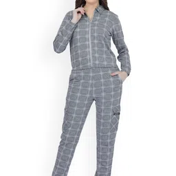 MAYSIXTY Geometric Pure Cotton Printed Shirt With Pyjamas-image-4