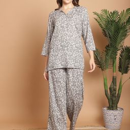 Indreams Ethnic Motifs Printed Pure Cotton Night suit-image-29