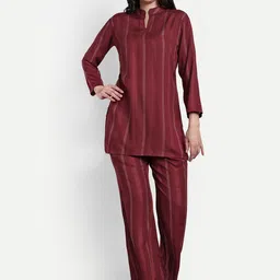 NIGHT FLOSS Striped Pure Cotton Night suit-image-77