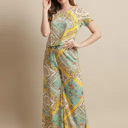 Claura Women Printed Night Suit-image-2