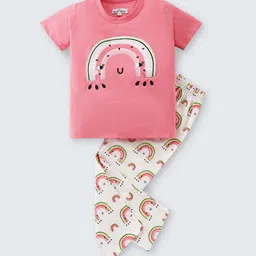 Nite Flite Girls Graphic Printed Pure Cotton Night suit-image-58