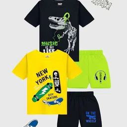 KUCHIPOO Kids Pack Of 2 Printed T-shirts With Shorts-image-78