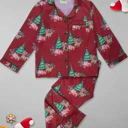 Pyjama Party Kids Graphic Printed Cotton Shirt & Trousers-image-76