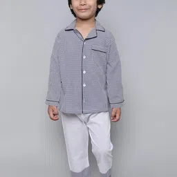 BAESD Boys Checked Shirt Collar Night suit-image-46