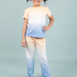 TWEENY MINI Girls Round Neck Tie & Dye Cotton Night suit-image-93