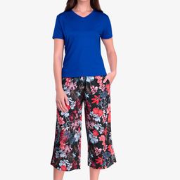 evolove Women Navy Blue & Black Night suit-image-95