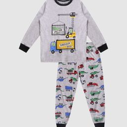 Lazy Shark Boys Grey Printed Night suit-image-98