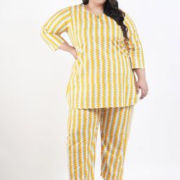 LastInch Striped Pure Cotton Kurti With Pyjamas-image-65
