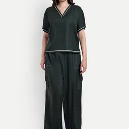 NIGHT FLOSS V-Neck Pure Cotton Night Suit-picture-16