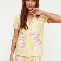 Trendyol Women Yellow & Pink Printed Night suit-image-60
