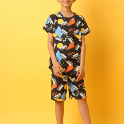 Anthrilo Boys Geometric Printed Night suit-image-15