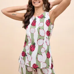 MABISH by Sonal Jain Conversational Printed Sleeveless Pure Cotton Night suit-image-22