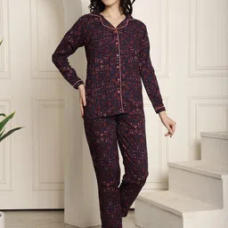 Claura Floral Printed Night suit-image-24
