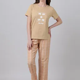 mackly Printed Pure Cotton T-shirt With Pyjamas-image-45