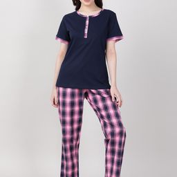 mackly Checked Pure Cotton Night Suit-image-61