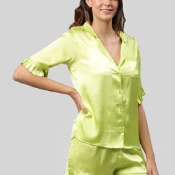 PRETTY LOVING THING Women Lime Green Night suit-image-40