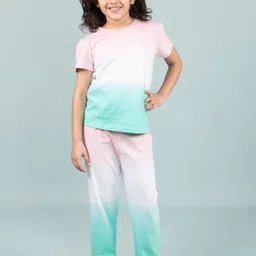 TWEENY MINI Girls Round Neck Tie & Dye Cotton Night suit-image-98