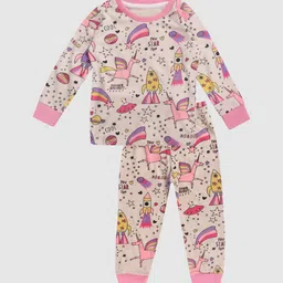 YK Girls Conversational Printed Night Suit-image-20