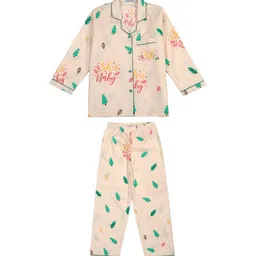 shopbloom Kids Conversational Printed Pure Cotton Night Suit-image-19