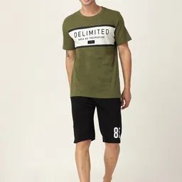 Masculino Latino Typographic Printed Pure Cotton T-shirt With Shorts-image-16