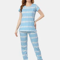 Fabme Tie And Dyed Pure Cotton Top With Pyjamas-image-22