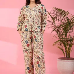 SANSKRUTIHOMES Floral Printed Pure Cotton Night Suit-picture-40