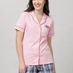 mackly Pure Cotton Shirt & Shorts Night suit-image-61