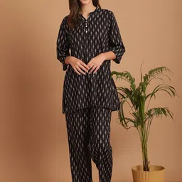 Indreams Ethnic Printed Pure Cotton Night Suit-image-18