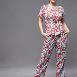 BAESD Ethnic Motifs Printed Top With Pyjamas-picture-2