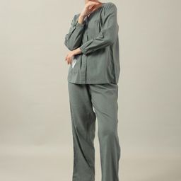 SANSKRUTIHOMES Green Pure Cotton Night suit-image-30