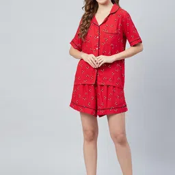 The Snug Studio Floral Printed Lapel Collar Shirt With Shorts-picture-23