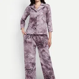 NIGHT FLOSS Abstract Printed Night Suit-image-68
