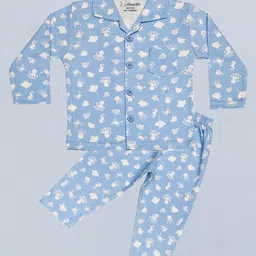 Snugkins Kids Graphic Printed Pure Cotton Shirt With Pyjamas-picture-44