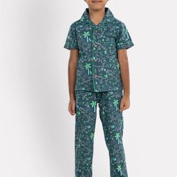 Growing Tree Kids Conversational Printed Pure Cotton Night Suit-image-45