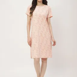 MADAME M SECRET Printed T-Shirt Nightdress-image-55