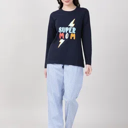 mackly Typography Printed Pure Cotton Night Suit-image-18