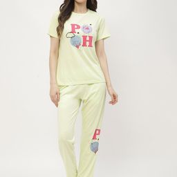 MADAME M SECRET Typography Printed T-shirt With Pyjamas-image-33
