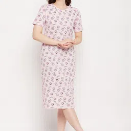 MADAME M SECRET Printed Pure Cotton T-Shirt Nightdress-image-29