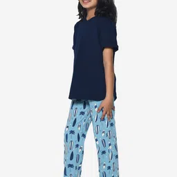 FUNKRAFTS Girls Conversational Printed Pure Cotton Night Suit-13