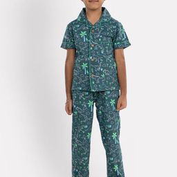 Growing Tree Kids Conversational Printed Pure Cotton Night Suit-image-46