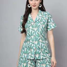 Divena Printed Pure Cotton Shirt With Shorts-picture-20