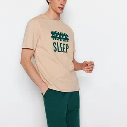 Trendyol Typography Printed Pure Cotton T-shirt With Shorts-image-23