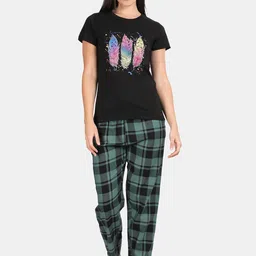 Kryptic Graphic Printed Cotton Night suit-image-55