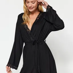 Trendyol V-Neck Lace Robe-image-8