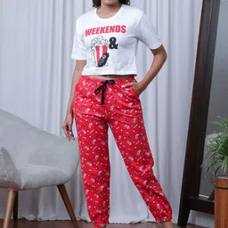 Slumber Jill Printed Organic Cotton T-shirt With Pyjamas-picture-6