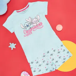 Pantaloons Junior Girls Stitch Printed Pure Cotton T-shirt With Shorts-image-110