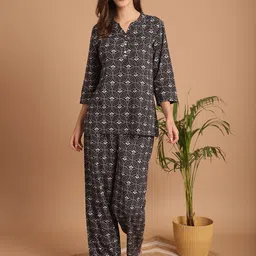 Indreams Ethnic Printed Pure Cotton Night Suit-picture-38