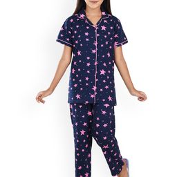 Clothe Funn Girls Conversational Printed Pure Cotton Night Suit-image-45