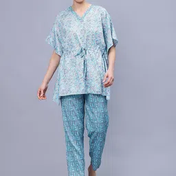 NIGHTSPREE Printed Maternity Kaftan Night suit-picture-36